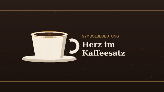Stilisierte Kaffeetasse mit einem Herz als Schattenmotiv im Kaffeesatz - Illustration zur Bedeutung des Herz-Symbols