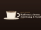 Stilisierte Kaffeetasse mit mehreren Symbolen im Kaffeesatz - Herz, Stern, Kreis und Linie - Illustration zum Thema Kaffeesatzlesen