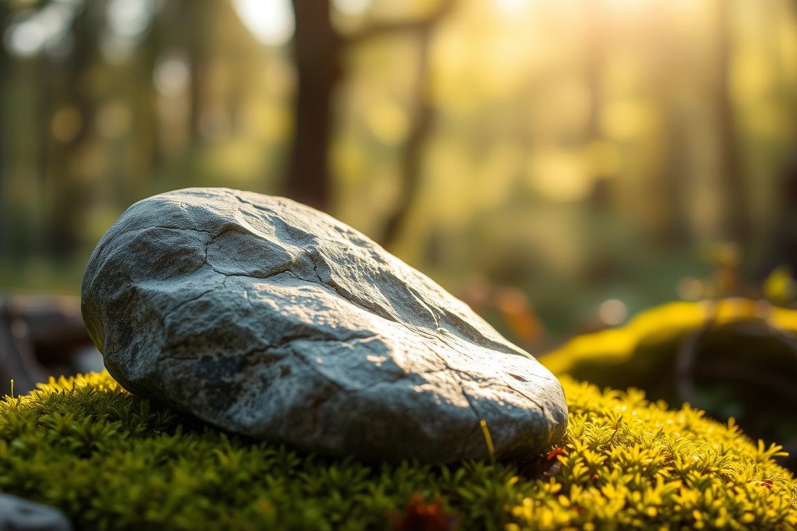 A serene and tranquil scene of a Heilstein, its surface gently worn by the passage of time. Soft, diffused lighting filters through the surrounding foliage, casting a warm, golden glow upon the stone's surface. The Heilstein rests upon a bed of lush, verdant moss, its facets polished to a subtle sheen. In the background, a blurred, dreamlike forest stretches out, hinting at the natural world's restorative power. The overall atmosphere evokes a sense of harmony, balance, and the meditative qualities inherent to the Heilstein Pflege Methoden. A serene and tranquil scene of a Heilstein, its surface gently worn by the passage of time. Soft, diffused lighting filters through the surrounding foliage, casting a warm, golden glow upon the stone's surface. The Heilstein rests upon a bed of lush, verdant moss, its facets polished to a subtle sheen. In the background, a blurred, dreamlike forest stretches out, hinting at the natural world's restorative power. The overall atmosphere evokes a sense of harmony, balance, and the meditative qualities inherent to the Heilstein Pflege Methoden.