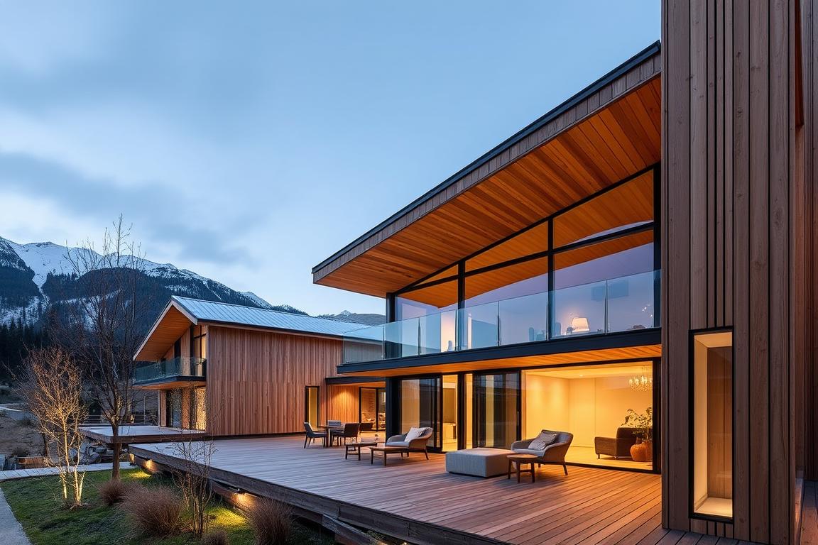 Adler Lodge Ritten Architektur: A modern, sustainable oasis nestled in the picturesque Alpine landscape. A sleek, timber-clad exterior blends seamlessly with the surrounding nature, its clean lines and expansive windows framing breathtaking vistas. Warm, natural materials and thoughtful design elements create a serene, wellness-focused ambiance within. Gentle lighting casts a soft glow, accentuating the minimalist yet cozy interiors. Expansive terraces and balconies invite guests to immerse themselves in the serene mountain setting, while cutting-edge sustainable features ensure an eco-friendly retreat. This architectural gem embodies the perfect harmony of environmental consciousness and luxurious relaxation. Adler Lodge Ritten Architektur: A modern, sustainable oasis nestled in the picturesque Alpine landscape. A sleek, timber-clad exterior blends seamlessly with the surrounding nature, its clean lines and expansive windows framing breathtaking vistas. Warm, natural materials and thoughtful design elements create a serene, wellness-focused ambiance within. Gentle lighting casts a soft glow, accentuating the minimalist yet cozy interiors. Expansive terraces and balconies invite guests to immerse themselves in the serene mountain setting, while cutting-edge sustainable features ensure an eco-friendly retreat. This architectural gem embodies the perfect harmony of environmental consciousness and luxurious relaxation.