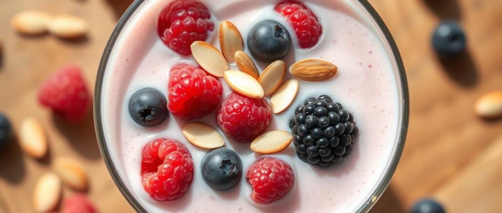 Beeren-Mandelmilch-Smoothie-Rezept Beeren-Mandelmilch-Smoothie Rezept