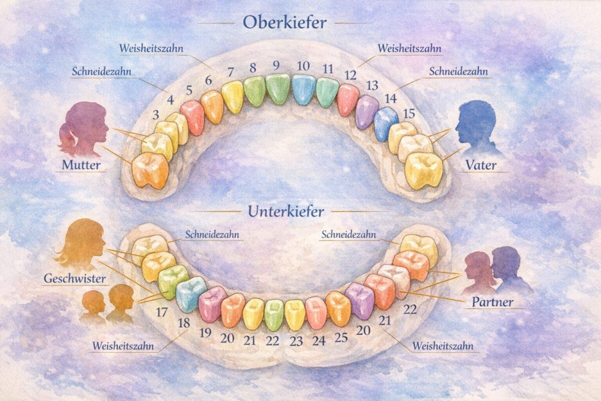 welcher zahn steht für welche person traumdeutung 1 Detailed () illustration showing a human jaw diagram with all 32 teeth numbered and labeled in German, each tooth