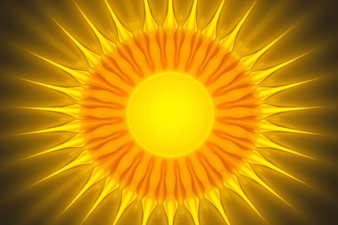 Eine Visualisierung einer gelben Sonne im Bauchraum, die Kraft und Selbstvertrauen ausstrahlt. Eine Visualisierung einer gelben Sonne im Bauchraum, die Kraft und Selbstvertrauen ausstrahlt.