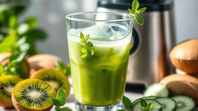 Kiwi-Gurke-Minz-Smoothie Rezept