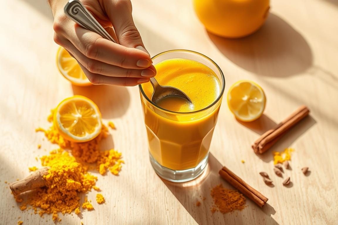 Kurkuma-Gold-Smoothie Zubereitung
