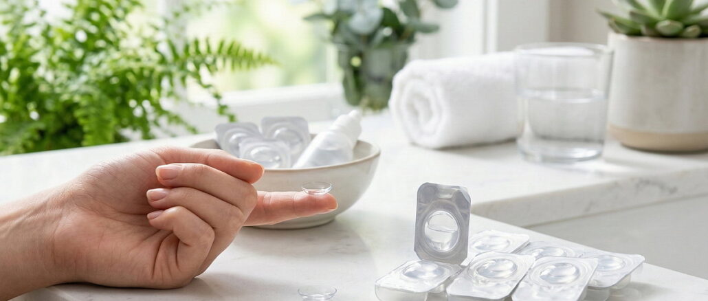 Tageskontaktlinsen morgens