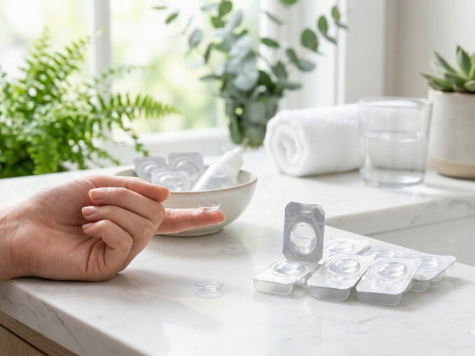 Tageskontaktlinsen morgens