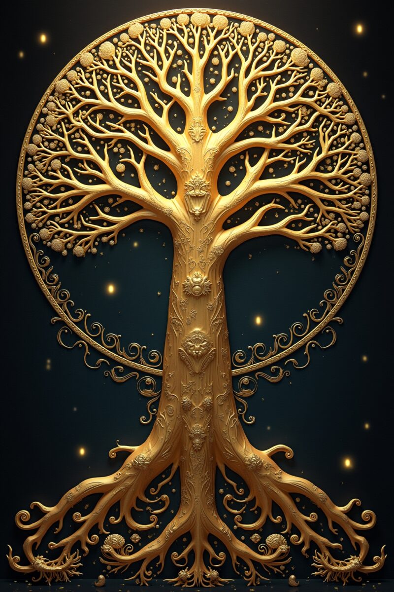 baum des lebens kunst outline 1