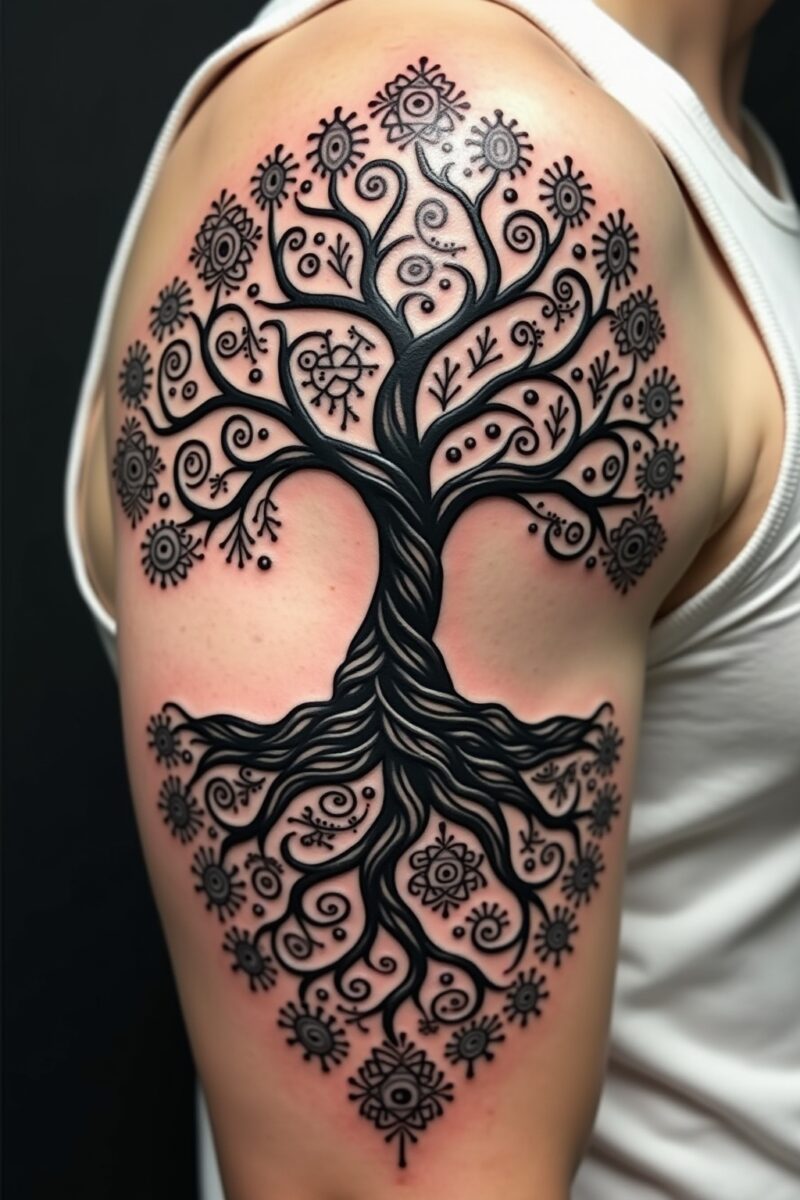 8 Baum des Lebens Tattoos für spirituelle Menschen 1 baum des lebens tattoos outline 1