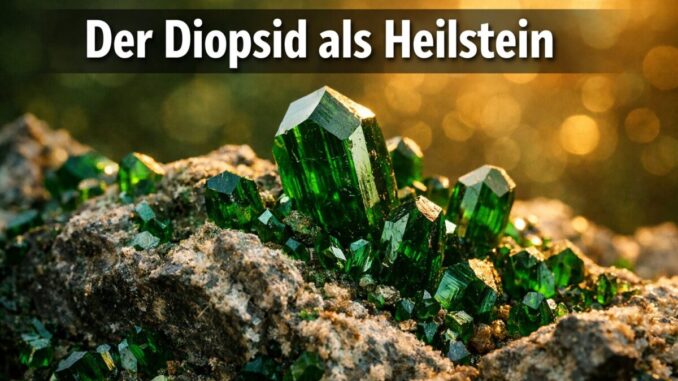 Grüner Diopsid Heilstein