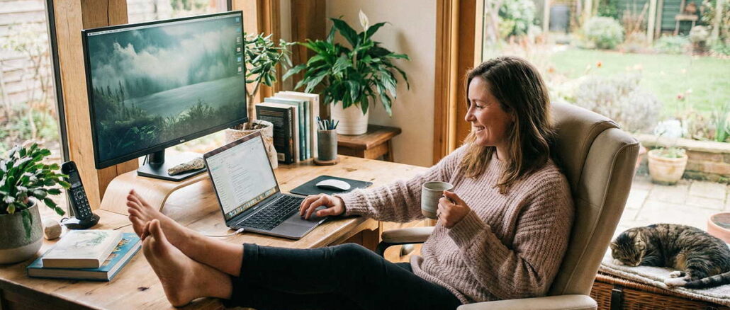 entspannt am rechner