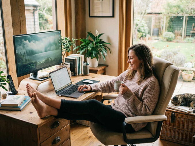 entspannt am rechner