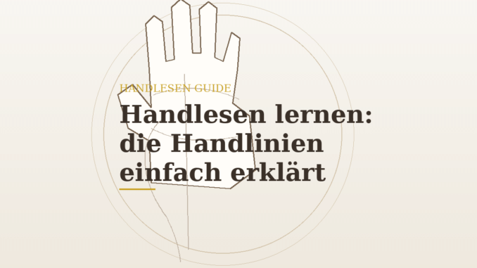 Stilisierte Handfläche mit hervorgehobenen Handlinien als Symbol für Handlesen und Chiromantie