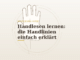 Stilisierte Handfläche mit hervorgehobenen Handlinien als Symbol für Handlesen und Chiromantie