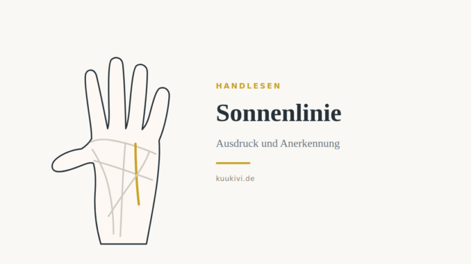 Sonnenlinie beim Handlesen: Bedeutung, Verlauf und Varianten – Handdiagramm