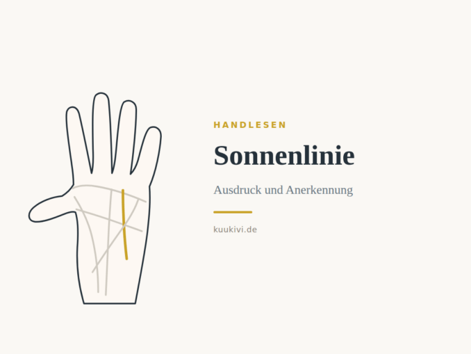 Sonnenlinie beim Handlesen: Bedeutung, Verlauf und Varianten – Handdiagramm