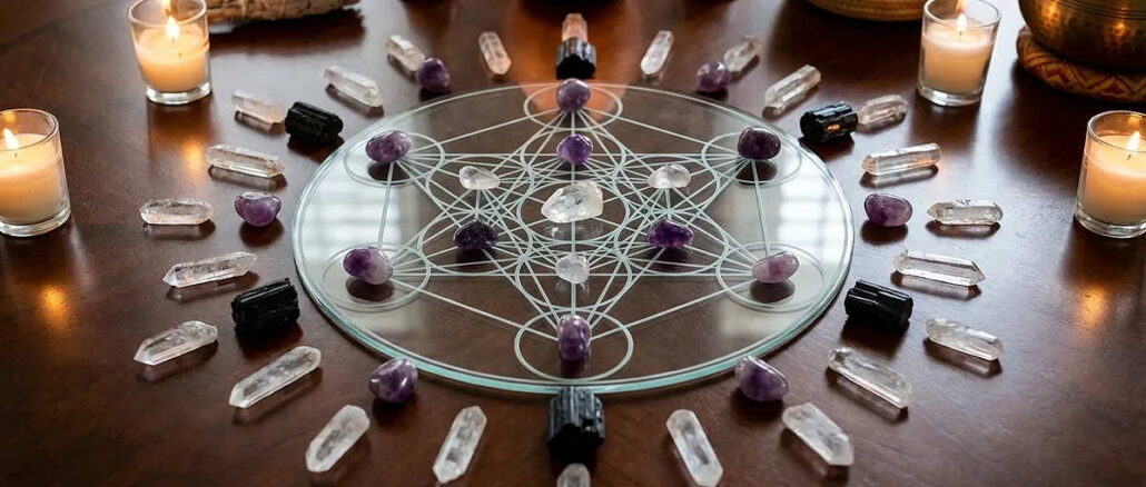 kristall grid mit metatrons wuerfel