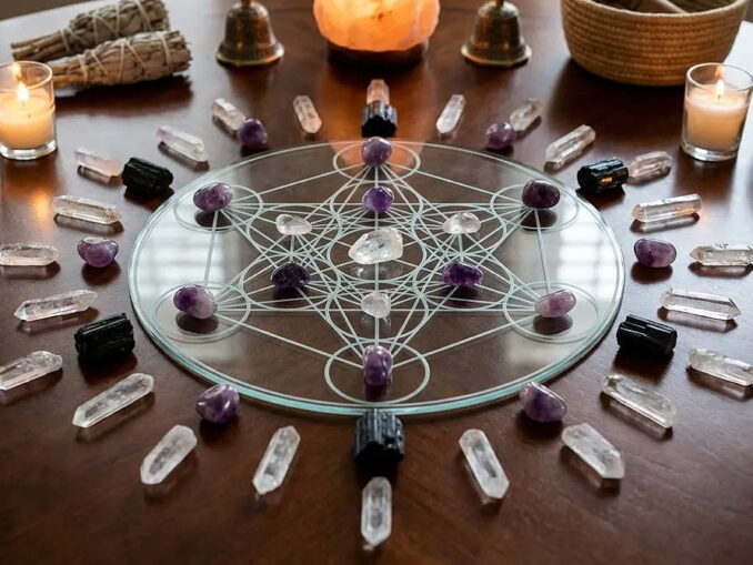 kristall grid mit metatrons wuerfel