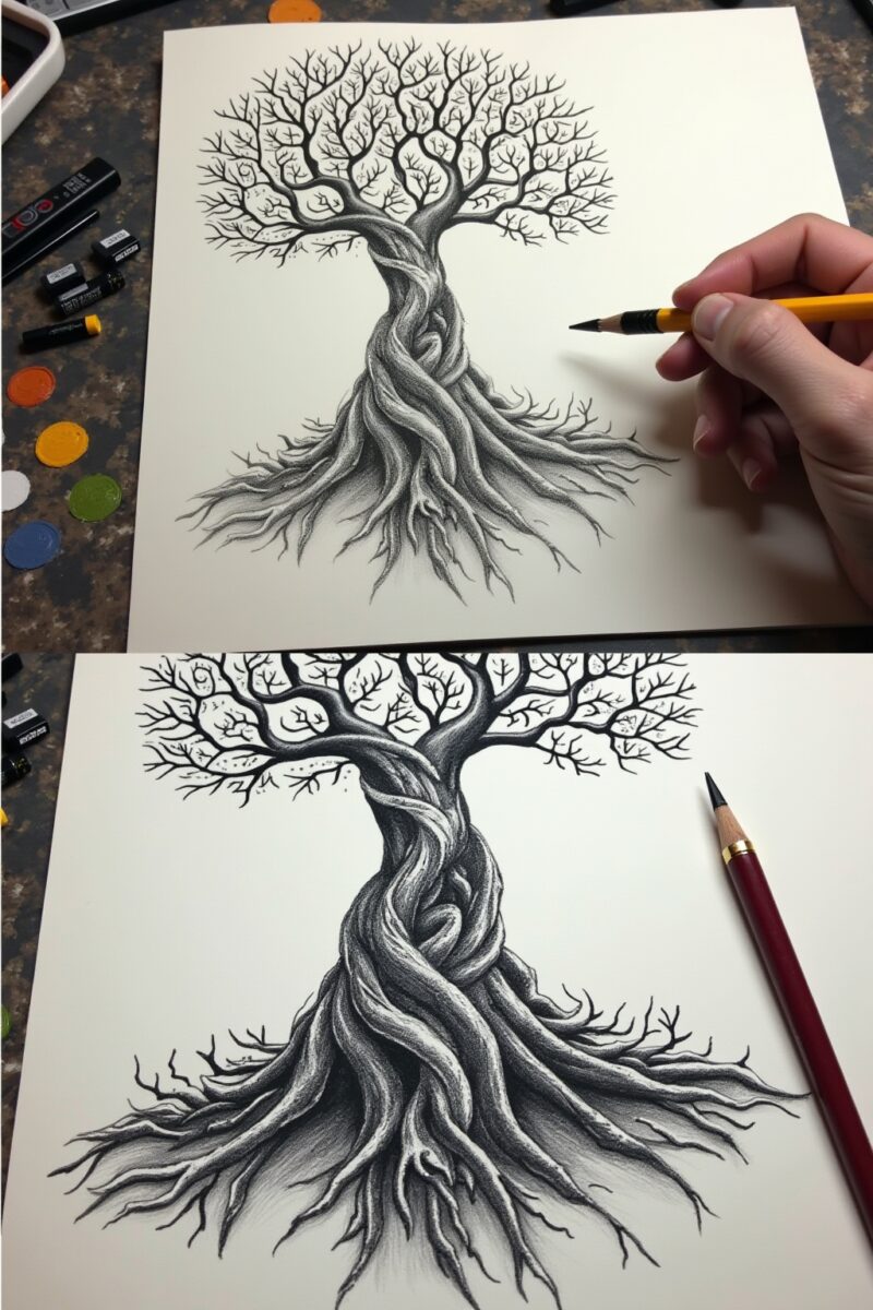 8 Lebensbaum Zeichnung Ideen für deine Kreativität 7 lebensbaum zeichnung outline 7