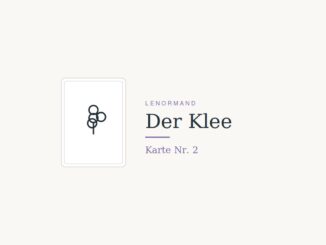 Lenormandkarte Nr. 2, der Klee, mit vierblaettrigem Kleeblatt