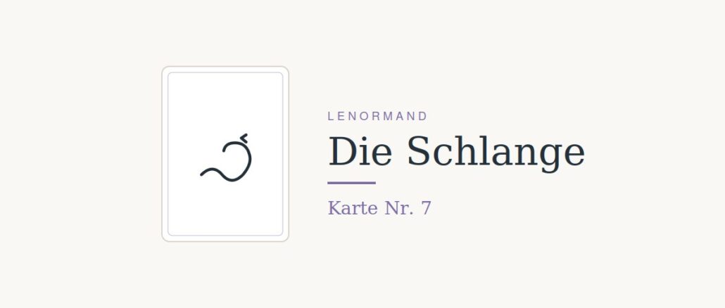 Lenormandkarte Die Schlange, Nummer 7