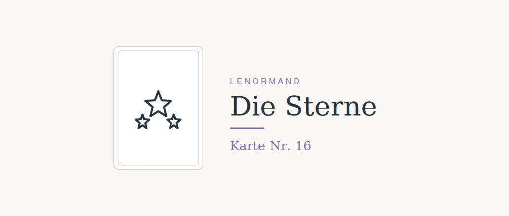 Lenormandkarte Die Sterne (Nr. 16)