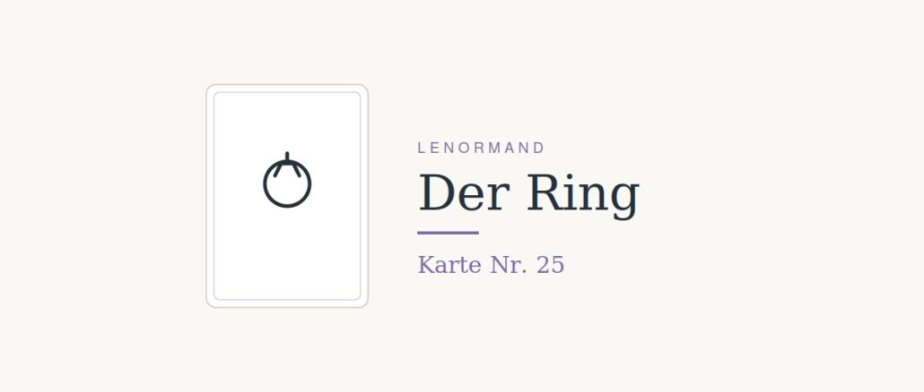 Lenormandkarte Der Ring, Nummer 25