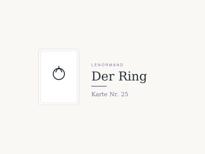 Lenormandkarte Der Ring, Nummer 25