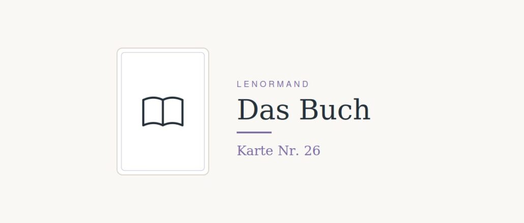 Lenormandkarte Nr. 26, das Buch, Symbol fuer Wissen und Geheimnisse