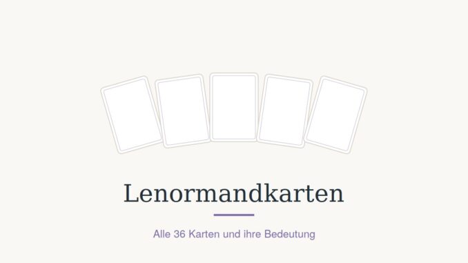 lenormandkarten bedeutung