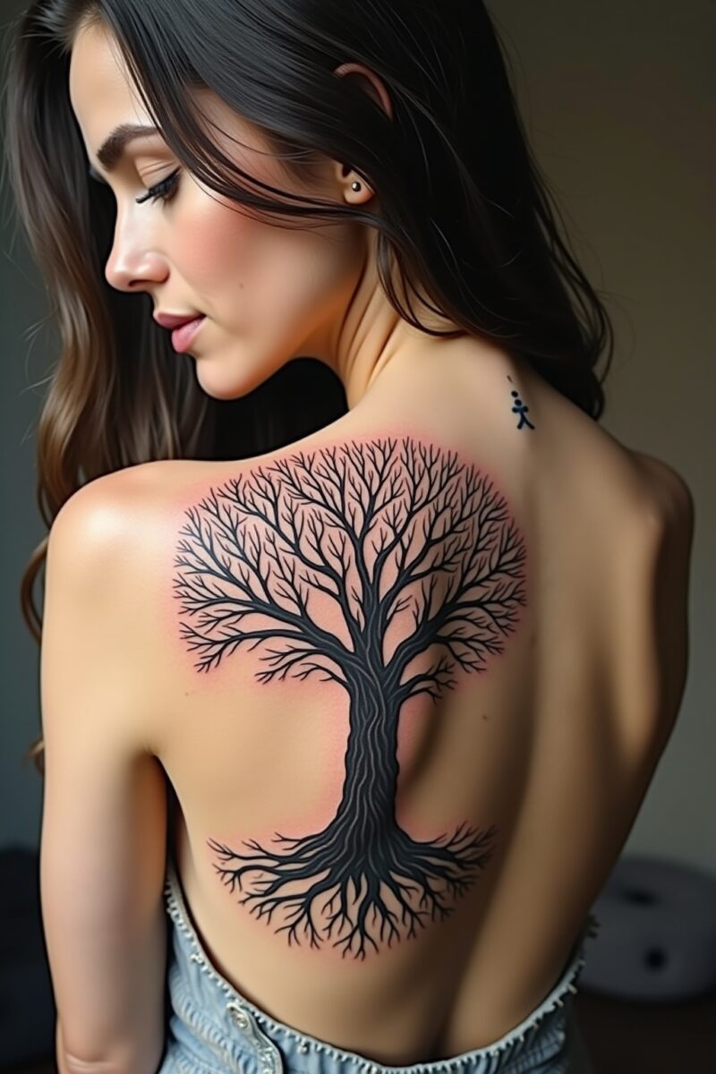 8 Tattoo Lebensbaum Frau Designs für innere Stärke 5 tattoo lebensbaum frau outline 5