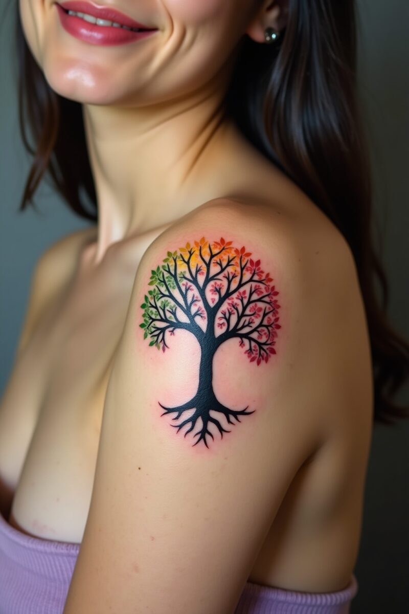 8 Tattoo Lebensbaum Frau Designs für innere Stärke 6 tattoo lebensbaum frau outline 6