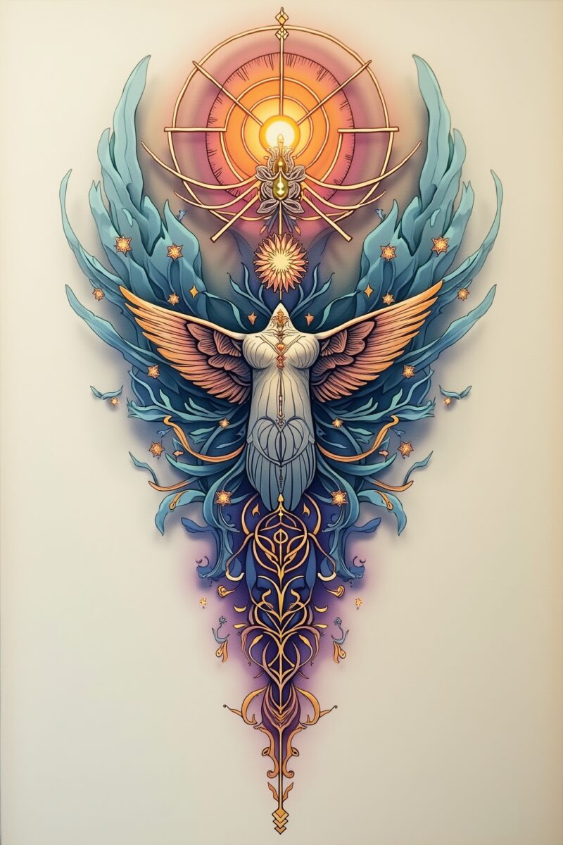 8 Spirituelle Tattoo-Ideen für deine innere Reise 3 tattoo spirituell outline 3