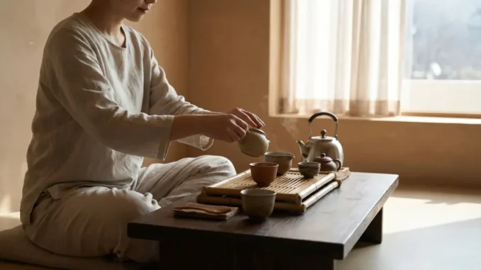 Gongfu-Cha Teemeditation für fünf Minuten Ruhe im Alltag